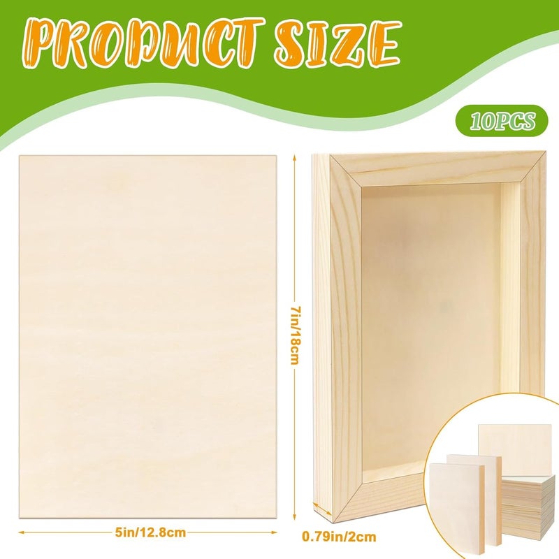 FSWCCK 10 Pack 5 x 7 inch Wood Panel Boards, Unfinished Wood Canvas Panels for Crafts, Painting Canvas, DIY Art Projects, Pouring, Arts Use with Oils, Acrylics - Image 2